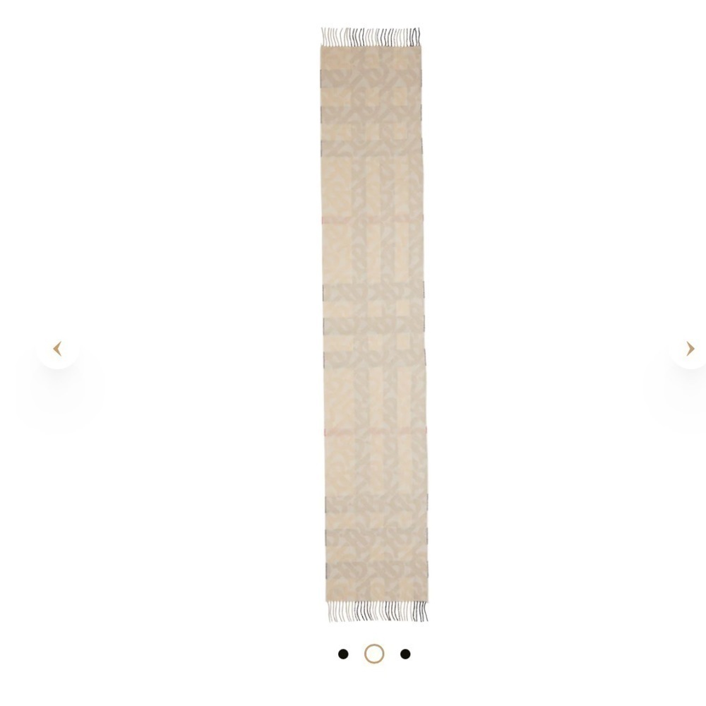 NWT BURBERRY Reversible cashmere scarf with Check monogram Natural White UNISEX - Picture 3 of 6